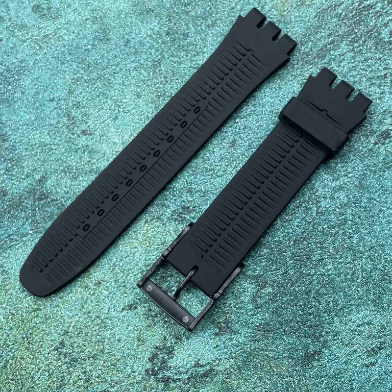 Rihahisy Silicone Rubber Watch Strap/Watch Band Replacement for Swatch (19mm,