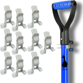 Black Duck Brand White Spring Grip Clamps, Mop and Broom Clamp Holder for Shovel, Rake, Broom, Mop, Etc. (4, Standard)