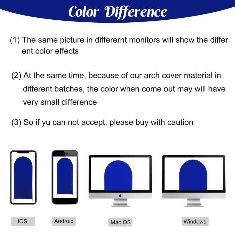 Wedding Arch Cover 7.2FT Royal Blue Spandex Fitted Arch Cover