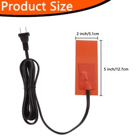 Silicone Heater Pad Car Oil Pan Heater Pad Engine Heating Pad Engine Block Heater Pad with Heat Protector 2 x 5 Inch 50W 120V 1 Pcs