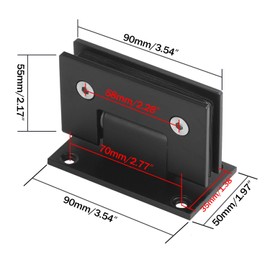 KEILEOHO 4 PCS Glass Door Hinges, Stainless Steel Shower Door Hinges with Mounting Hardware for Bathroom, Cabinet, Showcase, 90 Degree Opening & Closing