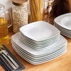 MALACASA 36-Piece Square Dinner Sets, White Porcelain Dinnerware Set with