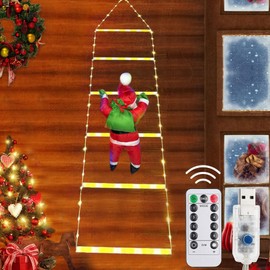 Outdoor Christmas Lighting, 1.7 m with Remote Control, Fairy Lights, Outdoor Ladder, Christmas Lighting Window, Christmas Decoration for Outdoors, Christmas Decoration Ladder, Colourful, Christmas
