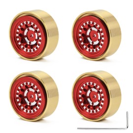 RCAWD RC Wheel Tyre Alloy Bead Lock Wheel and Brass Weights 312g 36.5x17.5mm for FMS Hobby FCX24 1/24 1/18 Mogrich Upgrades Parts (Red)