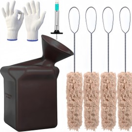 Angled Tire Lube Bucket Kit(Includes 4 Lubricant Brushes),Designed specifically for Coats Center-Post Tire Changers;12.6" Length,1.25 Quart Capacity;the ideal choice for automotive repair tools（Black）