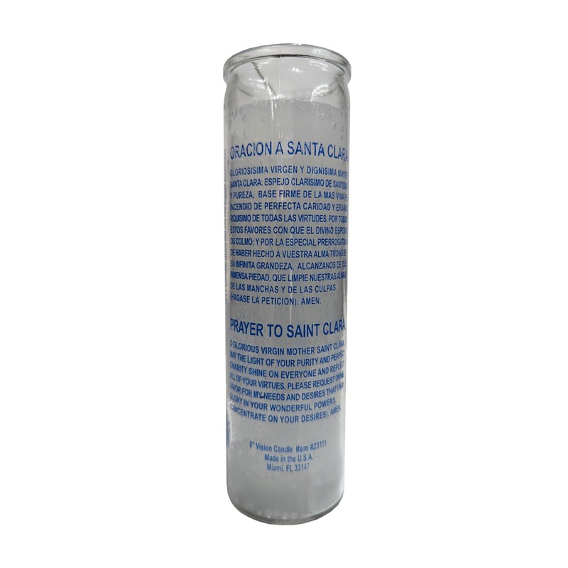 Generic Saint Clara (Santa Clara) White Pillar Candle