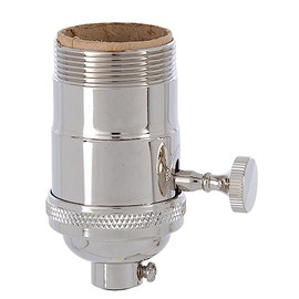 B&P Lamp® 3-Way Heavy Duty, Turned Brass Socket, Nickel Finish
