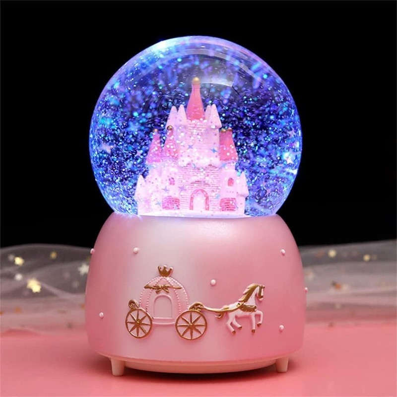 Musical Snow Globe Novelty Rotating Music Box Light Up Automatic