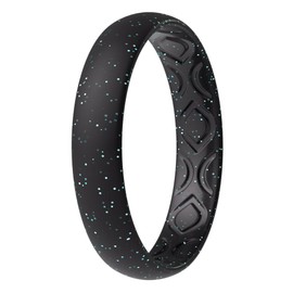 ThunderFit Women Breathable Silicone Promise Rings For Her Wedding Bands - 4mm Wide, 1.5mm Thick, Variety Multipack 1/2/3/4/8