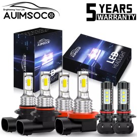 AUIMSOCO For 2015-2021 2022 2023 Ford F150 F 150 LED Headlight Hi/Lo Beam Fog Light Bulbs