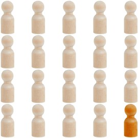 GORGECRAFT 20Pcs Unfinished Wooden Peg Dolls Bodies 3.3CM Natural Wood Unpainted Puppets Blank Decorative Figures People Doll for Painting DIY Arts Crafts Home Party Dollhouse Decorations