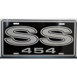 SS 454 Super Sport Metal License Plate 6x12 Tag Fits Chevy Camaro Nova Chevelle El Camino Impala Hot Rod American Muscle Car Classic Custom Garage Bar Man Cave Novelty Wall Art Sign Gift