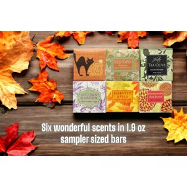 Greenwich Bay Trading Company Spring Garden Bloom Flower Shea Butter Soap Gift Set – Floral Shea Butter Soap Set of Six – Luxurious, Moisturizing, and Perfect for Gifting, 1.9oz (Fall)