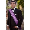 Anderson's Satin Sash Set, King & Queen, Purple with White