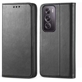 FORZARMOR for Oppo A5 5G Global Version (6.67 Inch) Case, Wallet Cover PU Leather Pockets Shockproof Magnetic Flip Card Holder (for Oppo A5, Black)