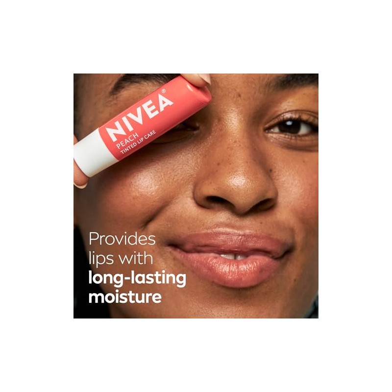 NIVEA Peach Lip Care - Tinted Lip Balm for Beautiful,