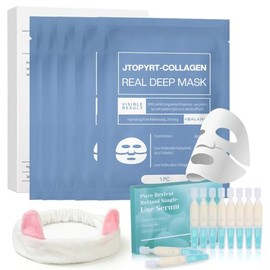 Mascarillas Faciales Bio Mascarilla Colageno 5pcs - Mascarilla de Colgeno Incluir Esencia de Retinol 10pcs, Hydrogel Mask Sheet Mejorar la...         