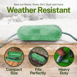 Outdoor Extension Cord Cover to Keep Electrical Plugs Dry and Intact - Plug Wire Protector for Cables Protect Connections (Green)