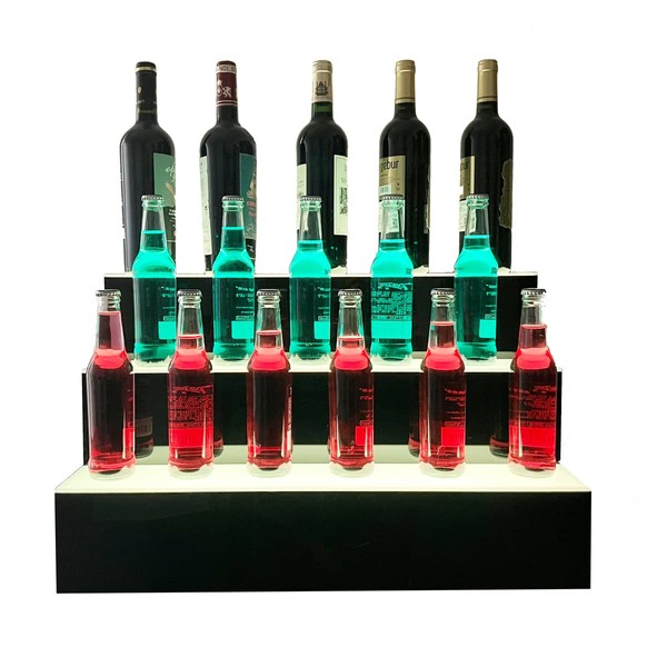 SOFEDY LED Lighted Liquor Bottle Display Shelf, 31inch LED Bar