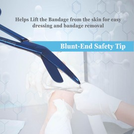 Nurse Practitioner Doctor Medical Lister Bandage EMT Scissors 5.5" (14cm) Shears, Stainless Steel, Premium Quality For CNS, CNM, NP, CRNA, RN, LPN (Blue)