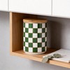 XYQXYQ Kitchen Countertop Ceramic Checkered Canisters,Black And White Food Storage