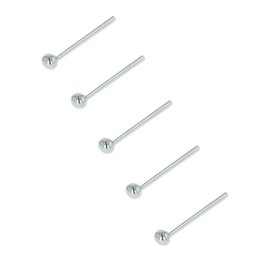 Set 5 Solid 925 sterling silver/tiny silver ball nose studs