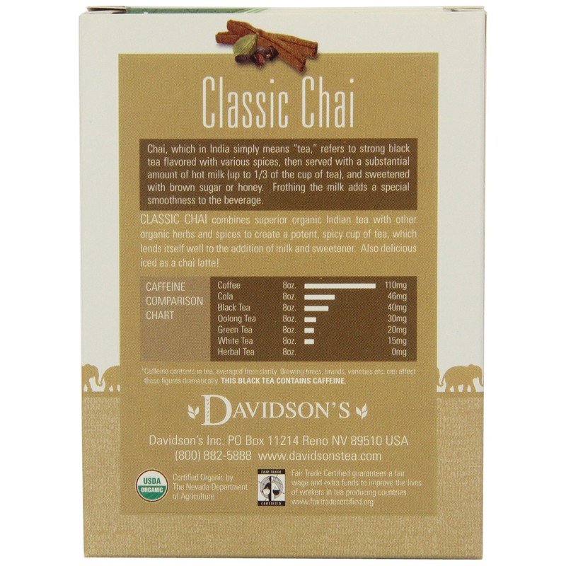 Davidson's Tea Assorted Chai Tea, 8-Count Tea Bags (Pack of