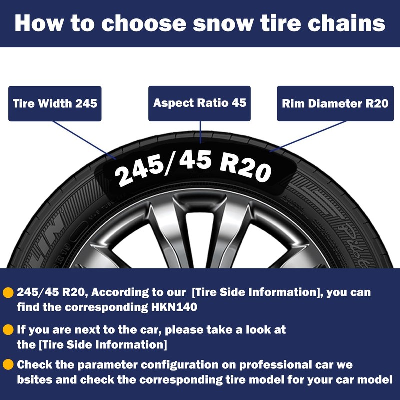 ​​NEOCHIAEVO Auto Tightening Snow Chains Tire Chains, 1-Minute Quick Install,