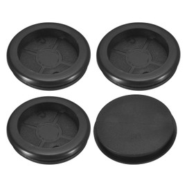 sourcing map 4Pcs Rubber Grommets 1-5/8" (40mm) Drill Hole, 1-1/4" (33mm) ID Single Sided Hole Plugs Ring Gasket for Firewall Cable Wire Protecting, Black