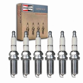 6 pc Champion Copper Plus Spark Plugs compatible with Land Rover LR2 3.2L L6 2008-2012