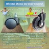 WakeTek Premium Office Chair Wheel Set with Removal Tool. Flexible&Durable.