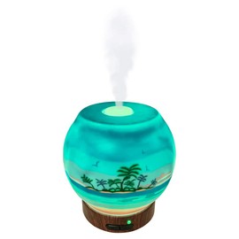 EssentialLitez Essential Oil Diffuser Ultrasonic Handcrafted 120ml Aroma Essential Oil Cool Mist Humidifier with Adjustable Mist Mode, Auto Shut-Off and 7 Color LED Lights Changing (Tropical Beach)