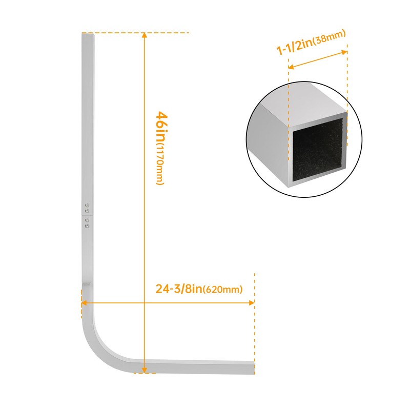 HECASA 2PCS Aluminum Boat Trailer Guide On Poles 1-1/2" Square
