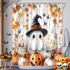 Funny Ghost Shower Curtain Fall Spooky Ghost Take Bath Bat