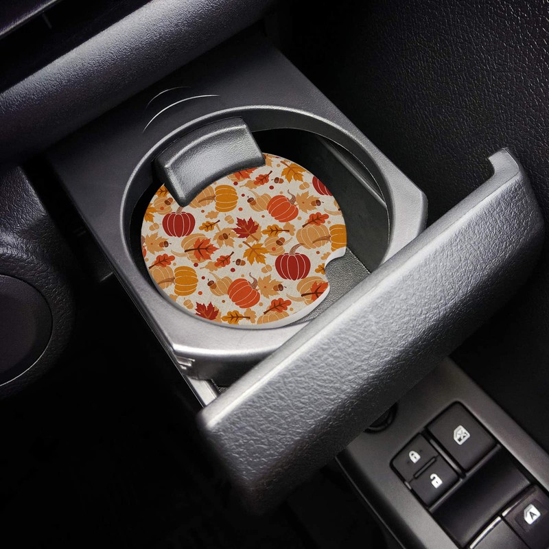2 Pack Car Coasters for Cup Holder Absorbent Ceramic Drinks