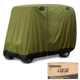 10L0L Universal 2-4 Passenger Golf Cart Cover for EZGO, Club Car and Yamaha, Waterproof Sunproof and Durable, Green