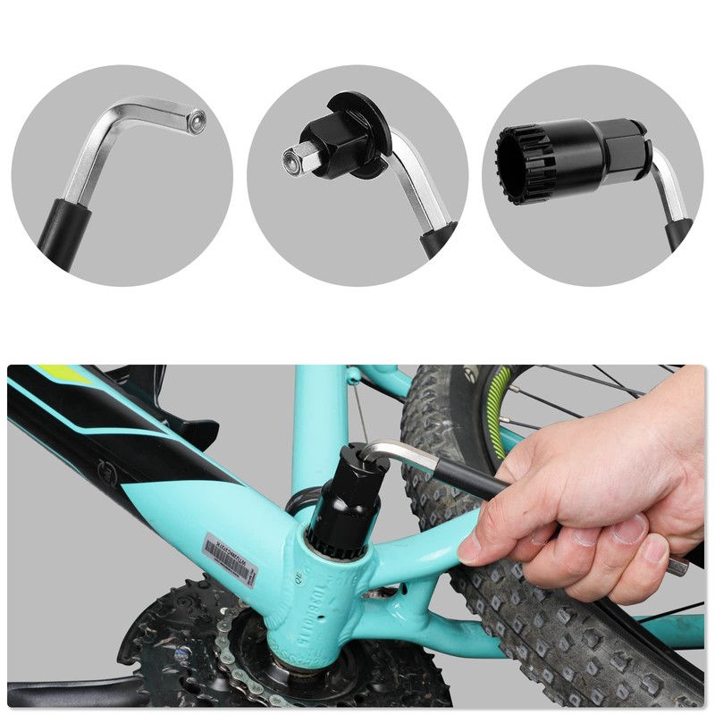Oumers Puller Bicycle Crank Wrench Bottom Bracket Remover Allen Wrench