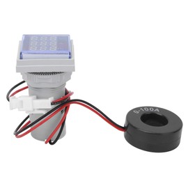 AC Power Meter, Multifunction Digital Meter Square 3-Digit Display AC Voltage Current Hertz Tester, DC 0-100V 10A Detector Voltage Current Meter Panel Amp Volt Gauge (White)