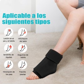 Compresas Frio y Calor de Tobillo, Gel Frio para Lesiones Ajustable Terapia 360°, Bolsa para hielo terapia con correa, Ideal para fascitis plantar, Permanece maleable tras congelación