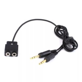 Rugged Air General Aviation GA Dual Plugs 6 Foot Long Headset Extension Cord Cable Adapter