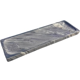 Long Natural Marble Vanity Tray: 10.6”x3.5” Organizer for Bathroom Kitchen Dresser Jewelry, Decorative Catch-All Trays for Coffee Table Home Decor, Polished Galactic Stars