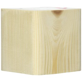 Rayher 62838000 Holz-Sockel massiv, 8x8x8 cm, mit Loch, Halterung für Sterne oder Kugeln am Stab, Holzblock aus Fichte, Holz-Würfel massiv, mit Loch für Metall- oder Holzstab, Beige