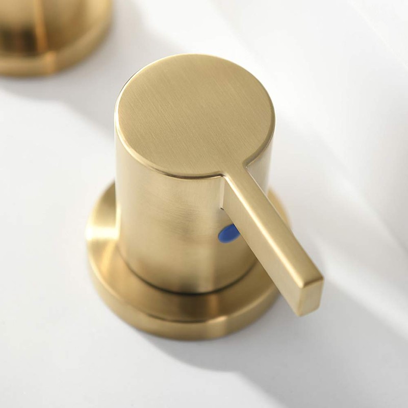 Phiestina 8 Inch 3 Hole 2 Handle Waterfall Widespread Brushed
