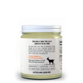 Fatworks Fine Filtered 100% Grass-Fed Goat Milk Ghee, Pasture Raised on Small Family U.S. Farm. KETO, PALEO, WHOLE 30 APPROVED, 7.5 oz.
