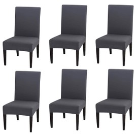 INMOZATA Dining Chair Covers Stretch Chair Slipcovers Protector Chair Covers for Dining Room Home Restaurant Party Wedding Ceremony Banquet Seat Cover, Removable &Washable (Grey, Set of 6)