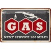 Blechschild 20x30cm gewölbt Gas Auto next service 100 Benzin Deko