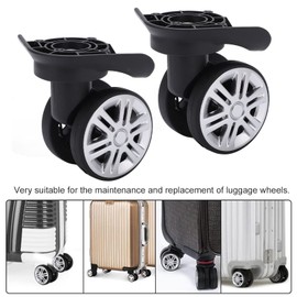 Yosoo Health Gear 1 Pair Swivel Luggage Wheels Replacement, 360 Trolley Suitcase Spinner Repair Silent Wheel, Left and Right Dual Roller Bearing Caster Replacing Repairing Set