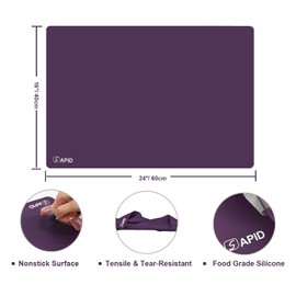 Sapid Extra Large Silicone Sheet for Crafts, Thick Silicone Jewelry Casting Mats, Nonstick Nonslip Silicon Mat for Epoxy Resin, Art Painting, Heat- Resistance Counter Mat (15.7"×23.6", Purple)