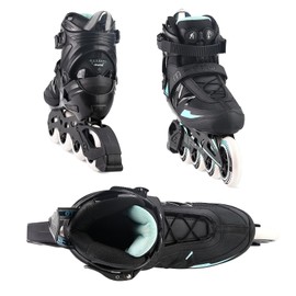 Men's Adult Inline Skate - Micro Delte High Performance Roller Skates Blades for Men, Indoor Outdoor and Fitness Black (7.5)