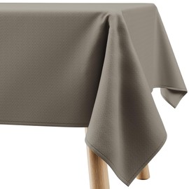 Filumi Tablecloth 140 x 200 cm Beige Washable for Indoor Outdoor Geometric Zigzag Pattern Verte